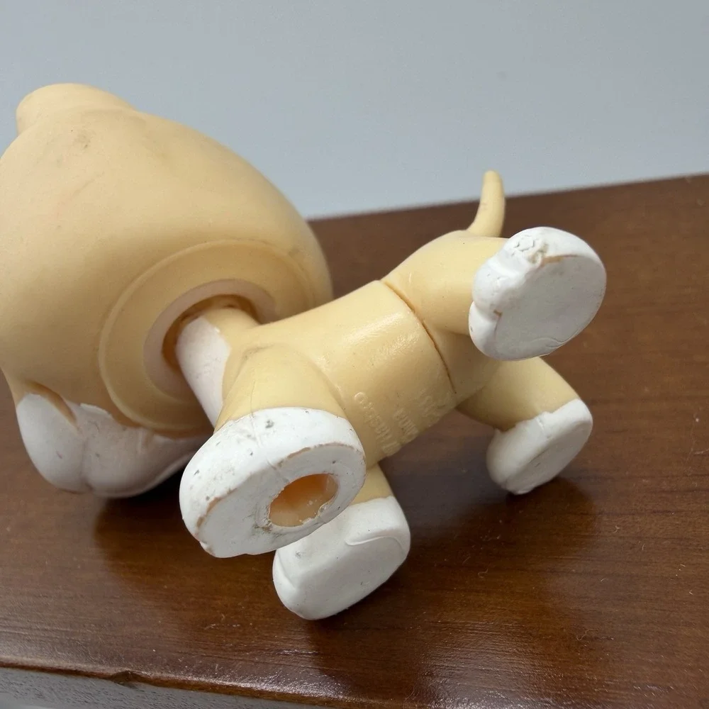 Authentic Littlest Pet Shop Bull Terrier Dog Cream White Purple Eyes LPS